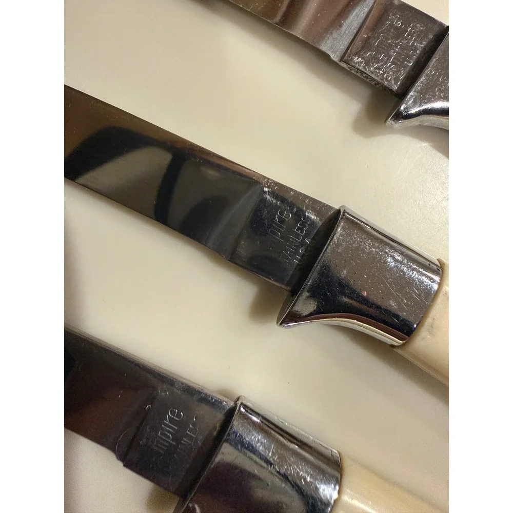 Vintage Empire & Carvel Hall Stainless USA Steak Knives Cream Handles Set of 4